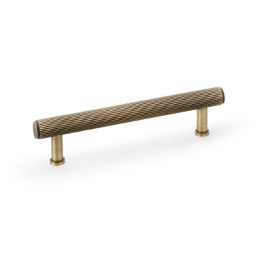 Click Here To Enlarge This Photo Of AW809R-128-AB - Alexander & Wilks Reeded T-Bar Cabinet Pull 128mm Centres - Antique Brass