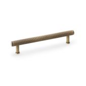 AW809R-160-AB - Alexander & Wilks Reeded T-Bar Cabinet Pull 160mm Centres - Antique Brass