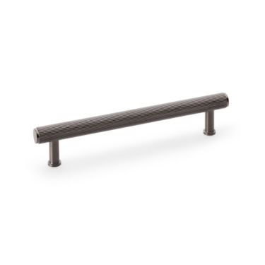 Click Here To Enlarge This Photo Of AW809R-160-DBZPVD - Alexander & Wilks Reeded T-Bar Cabinet Pull 160mm Centres - Dark Bronze