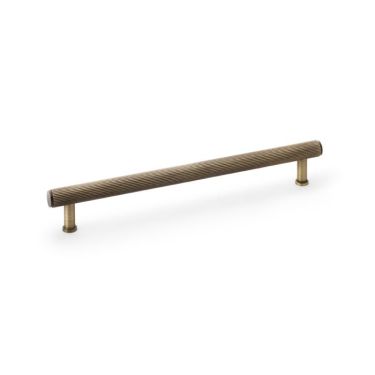Click Here To Enlarge This Photo Of AW809R-224-AB - Alexander & Wilks Reeded T-Bar Cabinet Pull 224mm Centres - Antique Brass