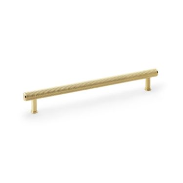 Click Here To Enlarge This Photo Of AW809R-224-SBPVD - Alexander & Wilks Reeded T-Bar Cabinet Pull 224mm Centres - Satin Brass