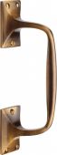 V1150 202-AT Heritage Brass Door Pull Handle Cranked Design 8" Antique Brass Finish
