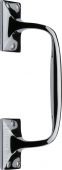 V1150 202-PC Heritage Brass Door Pull Handle Cranked Design 8" Polished Chrome Finish