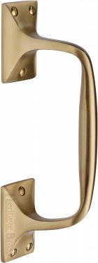 Click Here To Enlarge This Photo Of V1150 202-SB Heritage Brass Door Pull Handle Cranked Design 8" Satin Brass Finish