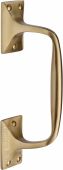 V1150 202-SB Heritage Brass Door Pull Handle Cranked Design 8" Satin Brass Finish