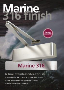 Click Here To Enlarge This Photo Of TS.9205DABC.SRFBA3.316SMARS - Rutland Size 2-5 Designer Slimline Overhead Door Closer with Backcheck & Delayed Action - Satin Marine SS (316)