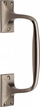 Click Here To Enlarge This Photo Of V1150 202-SN Heritage Brass Door Pull Handle Cranked Design 8" Satin Nickel Finish