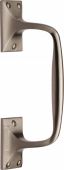 V1150 202-SN Heritage Brass Door Pull Handle Cranked Design 8" Satin Nickel Finish