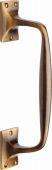V1150 253-AT Heritage Brass Door Pull Handle Cranked Design 10" Antique Brass Finish