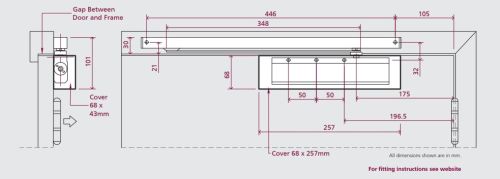 Click Here To Enlarge This Photo Of TS.11205.SR.2.SNPSNP - Rutland Size 2-5 Slide Arm Cam Action Door Closer c/w Semi Radius Cover - Satin Nickel