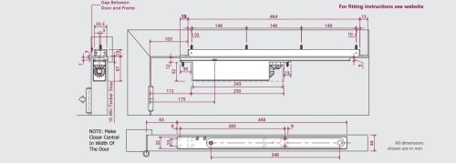Click Here To Enlarge This Photo Of ITS.11204.2.5.PNP - Rutland Size 2-4 Concealed Cam Action Door Closer c/w SA Connector Bar - Polished Nickel