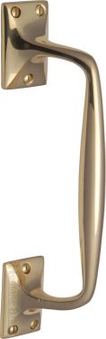 Click Here To Enlarge This Photo Of V1150 253-PB Heritage Brass Door Pull Handle Cranked Design 10" Polished Brass Finish