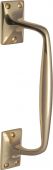 V1150 253-PB Heritage Brass Door Pull Handle Cranked Design 10" Polished Brass Finish