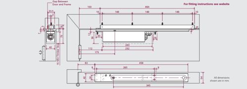 Click Here To Enlarge This Photo Of ITS.11205.2.5.BK - Rutland Size 2-5 Concealed Cam Action Door Closer c/w SA Connector Bar - Black