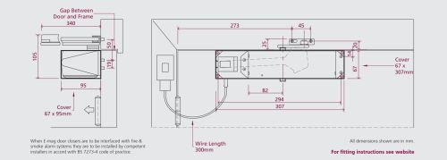 Click Here To Enlarge This Photo Of ETS.18314.PNP - Rutland Rutland Responder 24 Size 4 Hold Open/Swing Free Electromagnetic Door closer - Polished Nickel