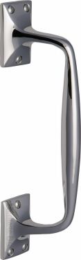 Click Here To Enlarge This Photo Of V1150 253-PC Heritage Brass Door Pull Handle Cranked Design 10" Polished Chrome Finish