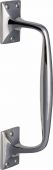 V1150 253-PC Heritage Brass Door Pull Handle Cranked Design 10" Polished Chrome Finish
