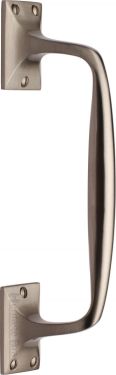 Click Here To Enlarge This Photo Of V1150 253-SN Heritage Brass Door Pull Handle Cranked Design 10" Satin Nickel Finish