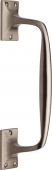 V1150 253-SN Heritage Brass Door Pull Handle Cranked Design 10" Satin Nickel Finish