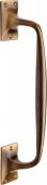 V1150 310-AT Heritage Brass Door Pull Handle Cranked Design 12" Antique Brass Finish
