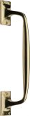 V1150 310-PB Heritage Brass Door Pull Handle Cranked Design 12" Polished Brass Finish