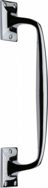 Click Here To Enlarge This Photo Of V1150 310-PC Heritage Brass Door Pull Handle Cranked Design 12" Polished Chrome Finish