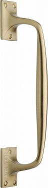 Click Here To Enlarge This Photo Of V1150 310-SB Heritage Brass Door Pull Handle Cranked Design 12" Satin Brass Finish
