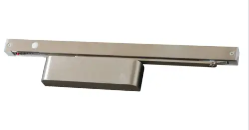 Click Here To Enlarge This Photo Of TS.FIRETRAK.115.SNP - Rutland Rutland FIRETRAK Size 2-5 Electromagnetic Hold Open Slide Rail Door Closer - Satin Nickel