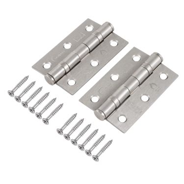 Click Here To Enlarge This Photo Of Eclipse 14098 Grade 7 Satin Nickel (Mild Steel) Ball Bearing Hinges 76 x 51 x 2mm