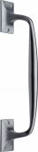 V1150 310-SC Heritage Brass Door Pull Handle Cranked Design 12" Satin Chrome Finish