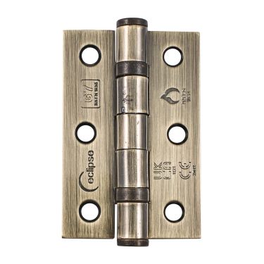 Click Here To Enlarge This Photo Of Eclipse 14097 Grade 7 Antique Bronze (Mild Steel) Ball Bearing Hinges 76 x 51 x 2mm