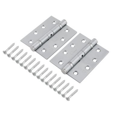 Click Here To Enlarge This Photo Of Eclipse 14935 Grade 11 Satin Chrome (Mild Steel) Ball Bearing Hinges 102 x 76 x 2.7mm
