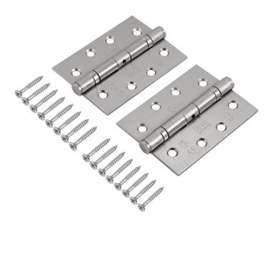 Click Here To Enlarge This Photo Of Eclipse 14877 Grade 11 Satin Nickel (Mild Steel) Ball Bearing Hinges 102 x 76 x 2.7mm