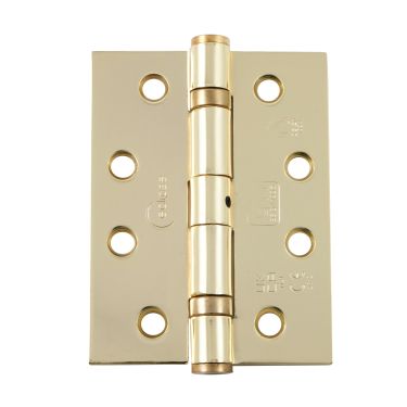 Click Here To Enlarge This Photo Of Eclipse 14933 Grade 11 Polished Brass (Mild Steel) Ball Bearing Hinges 102 x 76 x 2.7mm