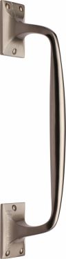 Click Here To Enlarge This Photo Of V1150 310-SN Heritage Brass Door Pull Handle Cranked Design 12" Satin Nickel Finish