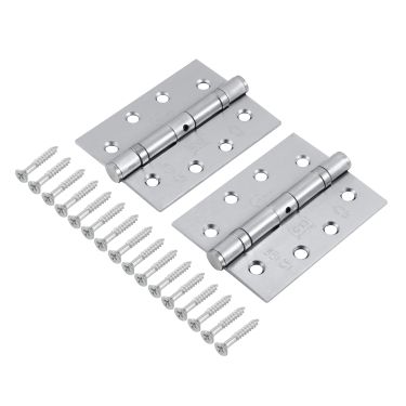 Click Here To Enlarge This Photo Of Eclipse 14975 Grade 13 Satin Chrome (Mild Steel) Ball Bearing Hinges 102 x 76 x 2.7mm