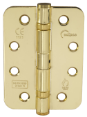 Eclipse 14106 Grade 11 Polished Brass (Mild Steel) Ball Bearing Radius Corner Hinges 102 x 76 x 2.7mm