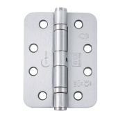 Eclipse 14204 Grade 13 Satin Chrome (Mild Steel) Ball Bearing Radius Corner Hinges 102 x 76 x 2.7mm
