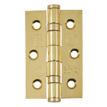 Click Here To Enlarge This Photo Of Eclipse 14885 Grade 7 Polished Brass (Stainless Steel) Ball Bearing Hinges 76 x 51 x 2mm