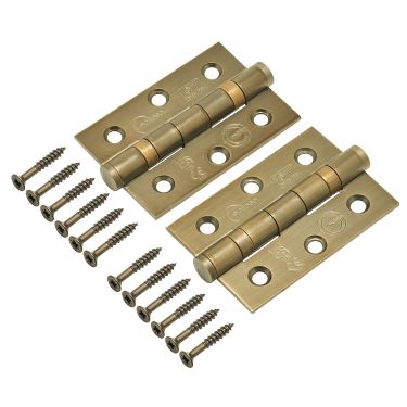 Click Here To Enlarge This Photo Of Eclipse 14852MAB Grade 7 Matt Antique Brass (Stainless Steel) Ball Bearing Hinges 76 x 51 x 2mm