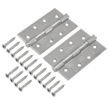 Click Here To Enlarge This Photo Of Eclipse 14341 Grade 7 Satin Stainless Steel Slim Knuckle Ball Bearing Hinges 102 x 67 x 2mm