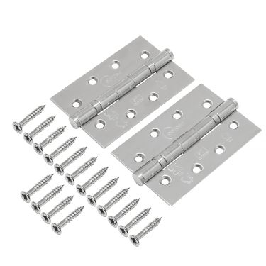 Click Here To Enlarge This Photo Of Eclipse 14342 Grade 7 Polished Stainless Steel Slim Knuckle Ball Bearing Hinges 102 x 67 x 2mm