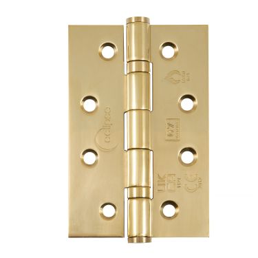 Click Here To Enlarge This Photo Of Eclipse 14341EBP Grade 7 Polished Brass (Stainless Steel) Slim Knuckle Ball Bearing Hinges 102 x 67 x 2mm