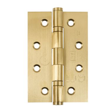 Click Here To Enlarge This Photo Of Eclipse 14344 Grade 7 Satin Brass (Stainless Steel) Slim Knuckle Ball Bearing Hinges 102 x 67 x 2mm