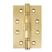 Eclipse 14344 Grade 7 Satin Brass (Stainless Steel) Slim Knuckle Ball Bearing Hinges 102 x 67 x 2mm