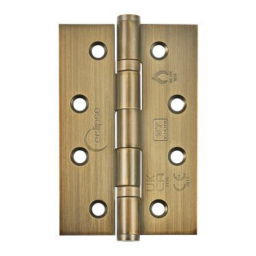 Click Here To Enlarge This Photo Of Eclipse 14341MAB Grade 7 Matt Antique Brass (Stainless Steel) Slim Knuckle Ball Bearing Hinges 102 x 67 x 2mm
