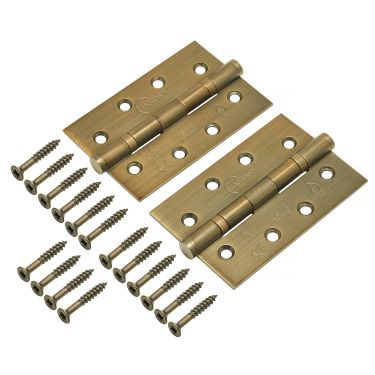 Click Here To Enlarge This Photo Of Eclipse 14341MAB Grade 7 Matt Antique Brass (Stainless Steel) Slim Knuckle Ball Bearing Hinges 102 x 67 x 2mm
