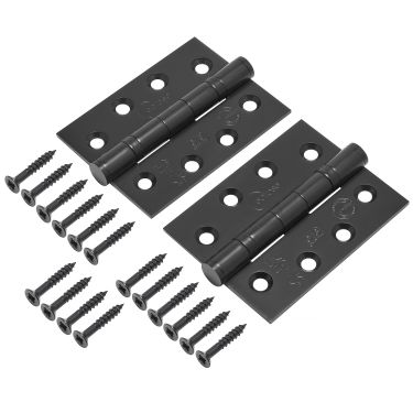 Click Here To Enlarge This Photo Of Eclipse 14920 Grade 13 Matt Black (Stainless Steel) Ball Bearing Hinges 102 x 76 x 3mm