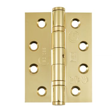 Click Here To Enlarge This Photo Of Eclipse PK882 Grade 13 Polished Brass (Stainless Steel) Ball Bearing Hinges 102 x 76 x 3mm (Pack of 3)