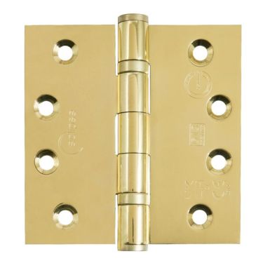 Click Here To Enlarge This Photo Of Eclipse 14841EBP Grade 13 Polished Brass (Stainless Steel) Ball Bearing Hinges 102 x 102 x 3mm